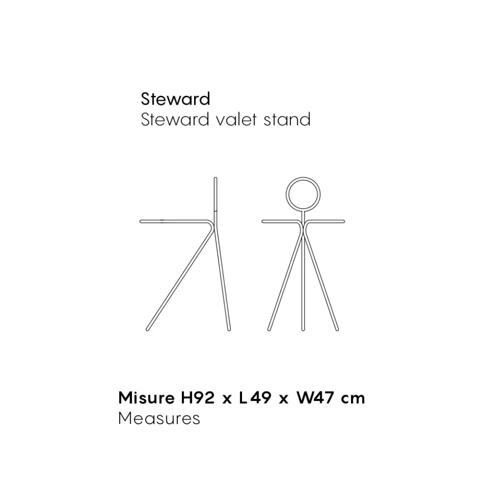 3-teiliger Garderobenständer aus Stahl Made in Italy - Steward by Myyour