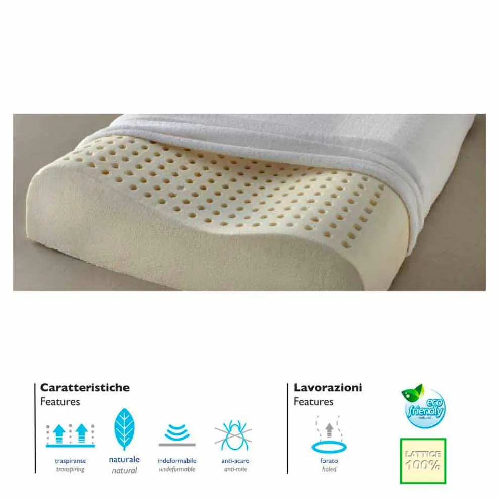 Satz von 2 Hypoallergen und Atmungsaktiv 100% Latex-Kissen - Bio Cervical