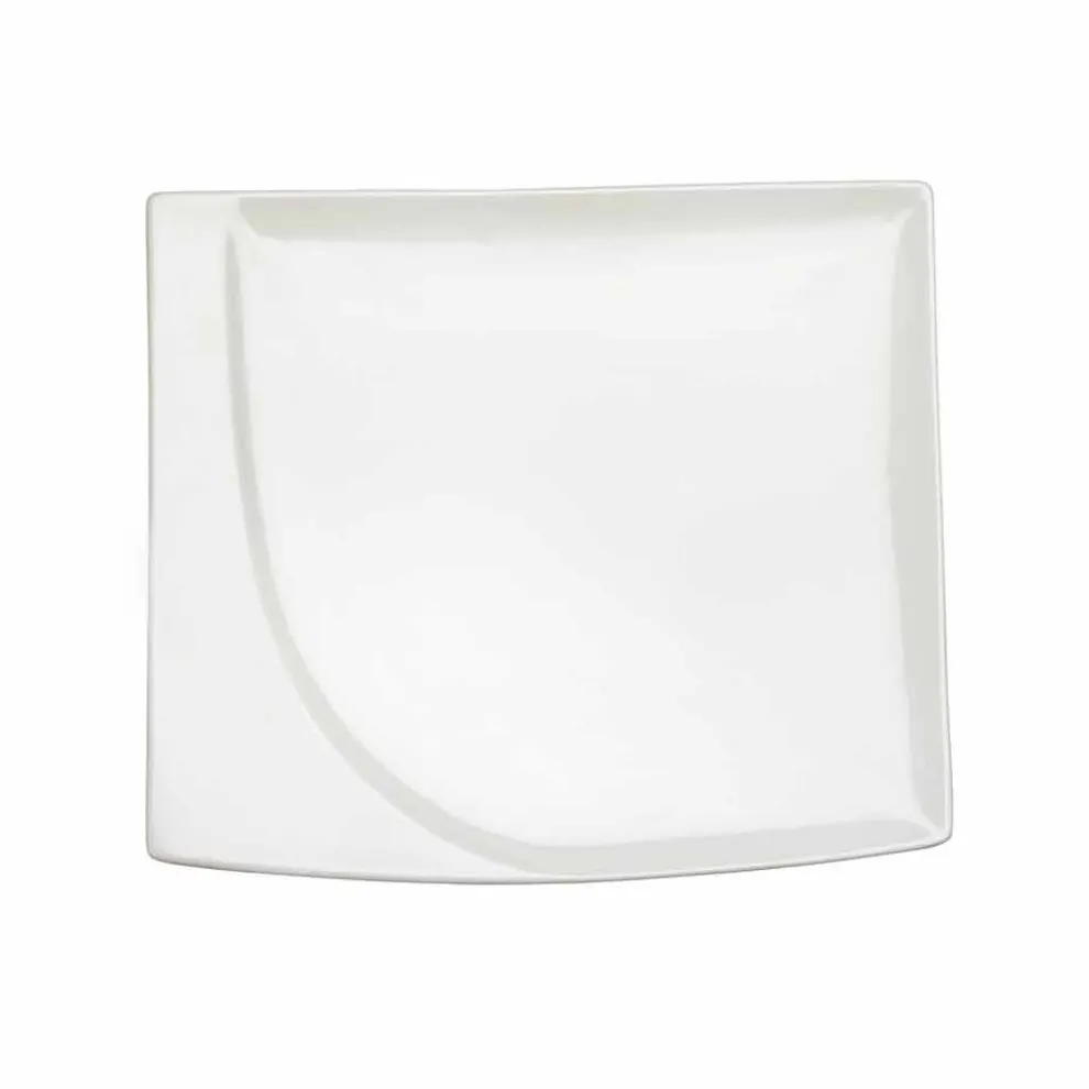 Aperitif Service 12 Stück moderne weiße Porzellan-Design-Platten - Nalah