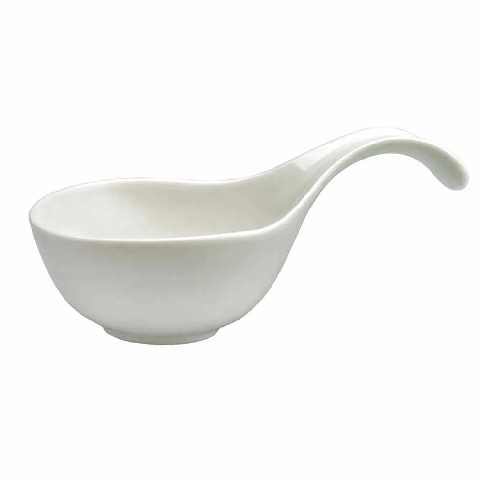 Aperitif Service 12 Stück moderne weiße Porzellan-Design-Platten - Nalah