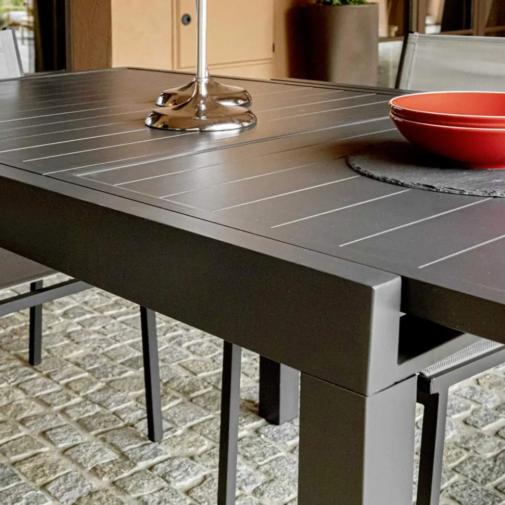 Ausziehbarer Gartentisch komplett aus Aluminium - Sheet