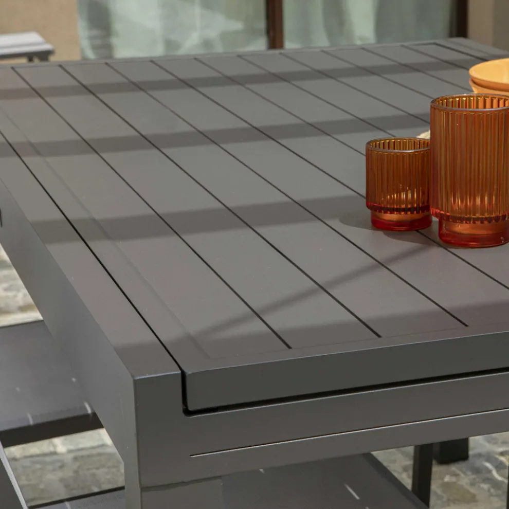 Ausziehbarer Gartentisch komplett aus Aluminium - Sheet