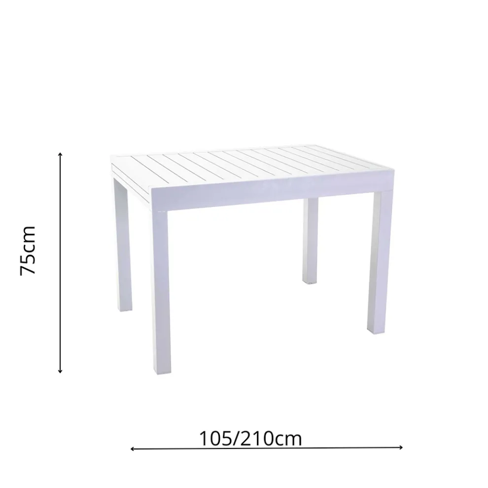 Ausziehbarer Gartentisch komplett aus Aluminium - Sheet