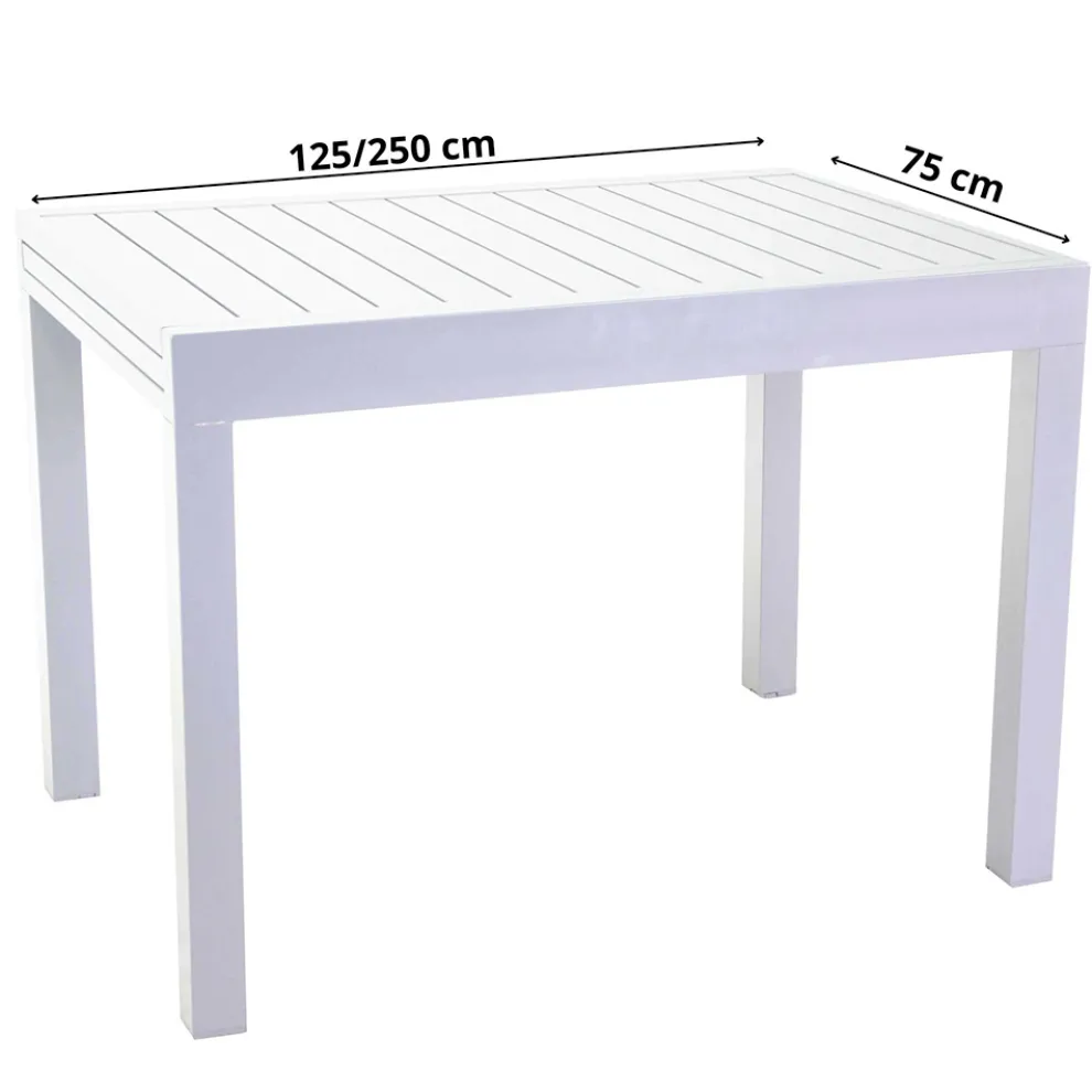 Ausziehbarer Gartentisch komplett aus Aluminium - Sheet