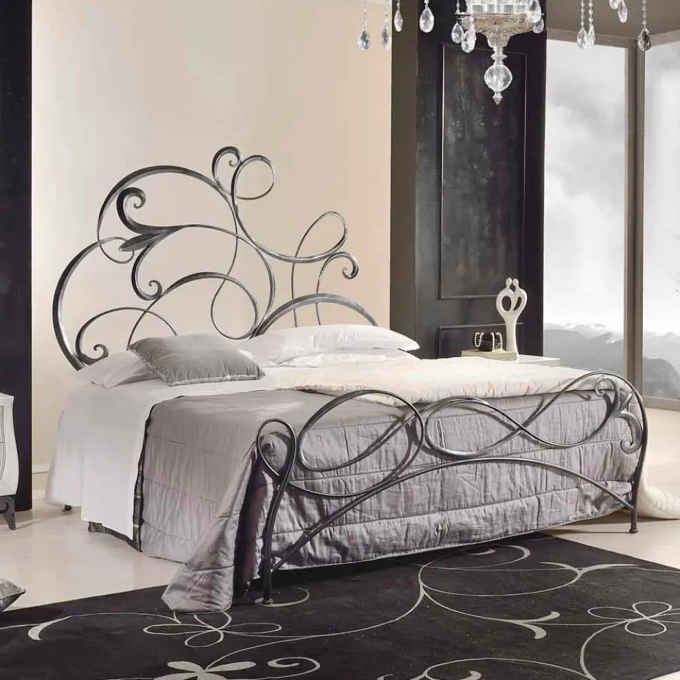 Doppelbett aus Eisen Made in Italy in modernem Design Allison 160x190