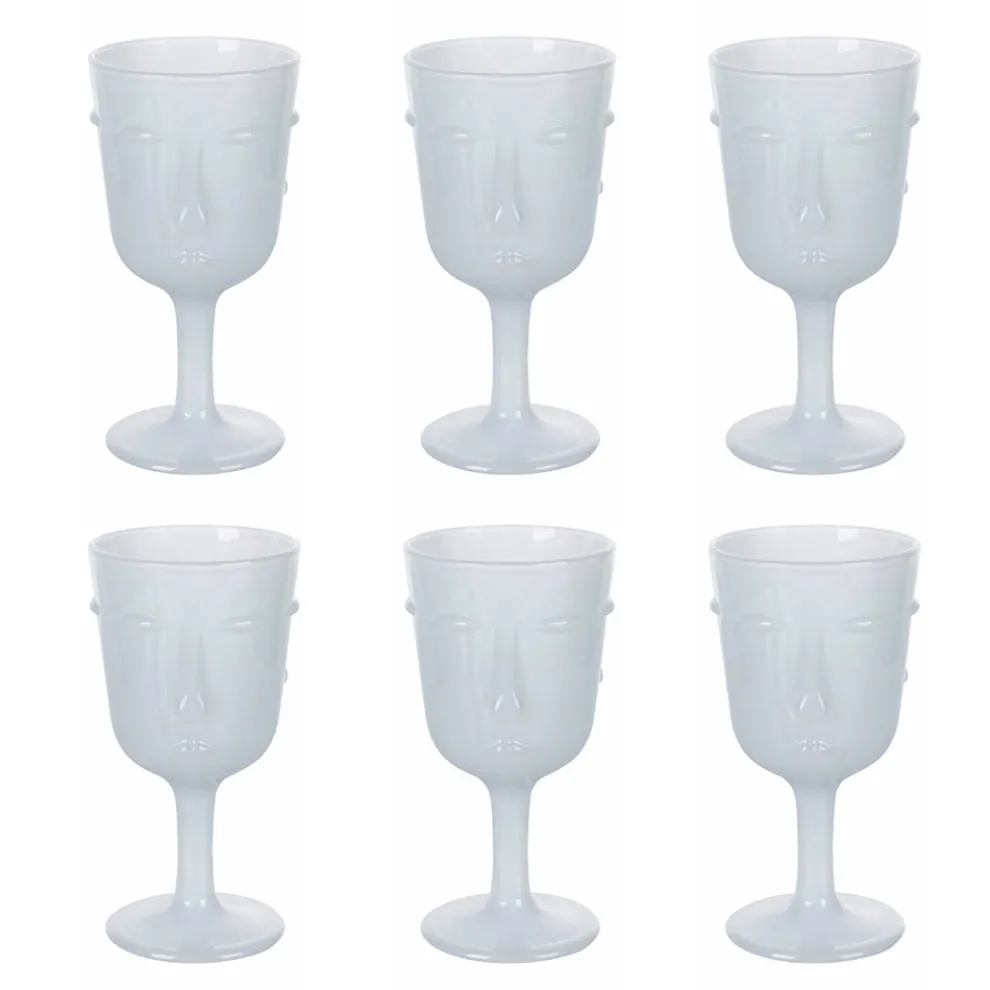 12 300 ml Glaskelche mit weißem Gesichtsdekor - Gesichtsbehandlung