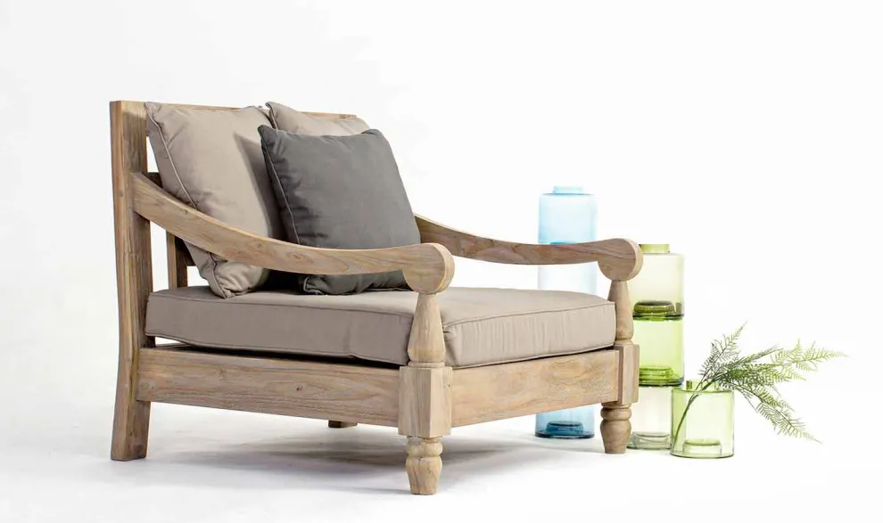Homemotion - Nusadua rustikaler Stil Teakholz Outdoor-Sessel