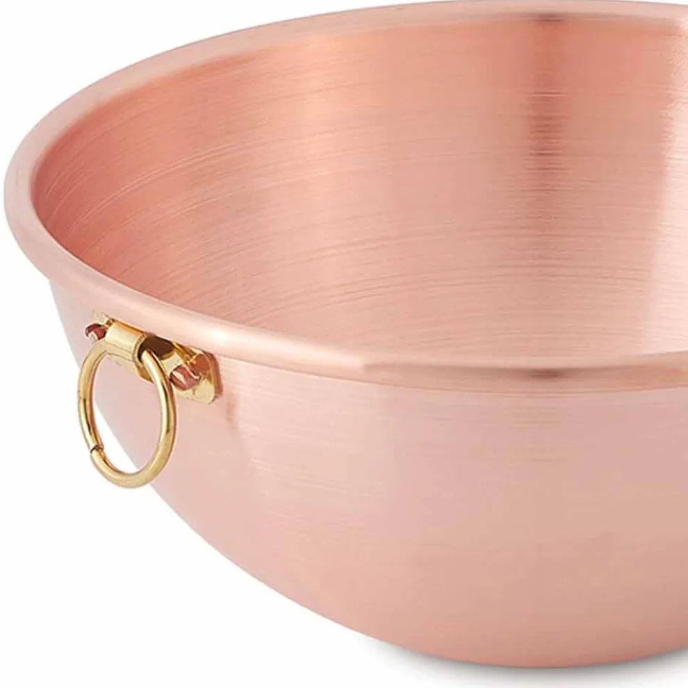 Halbkugelförmige Bastardella aus massivem Kupfer mit Ring 36 cm - Giampiero