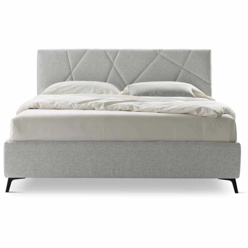 Gepolstertes Doppelbett mit Box aus Stoff Made in Italy - Ciottolino