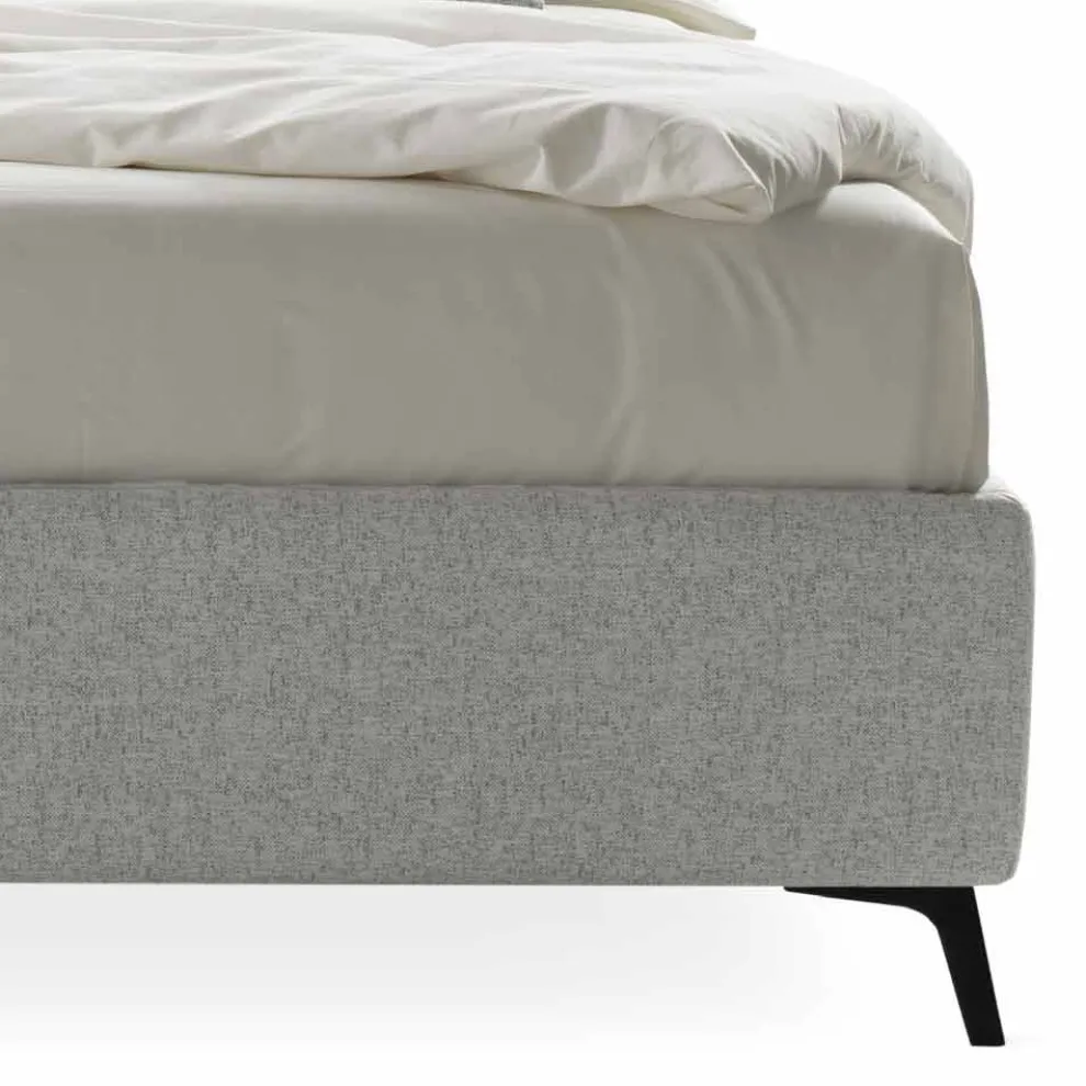 Gepolstertes Doppelbett mit Box aus Stoff Made in Italy - Ciottolino