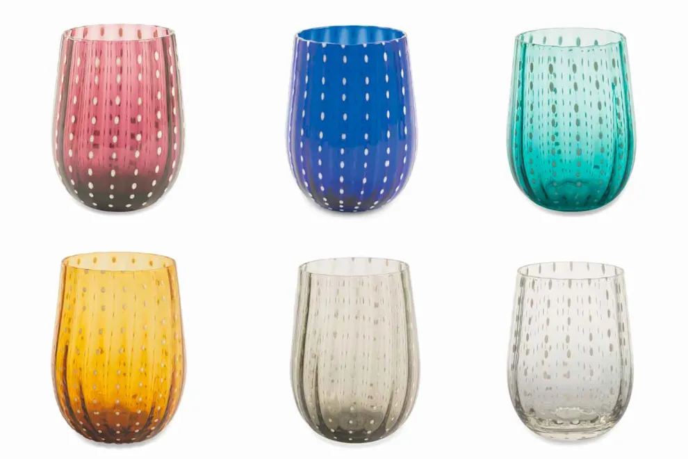 12 farbige und moderne Glasgläser für wassereleganten Service - Persien