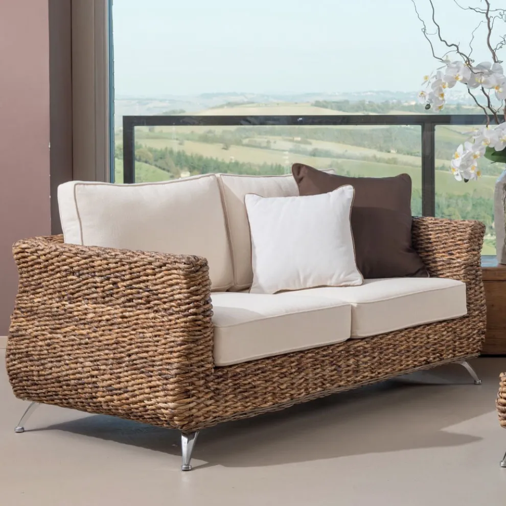Gartenlounge in Bananengeflecht mit Kissen - Legolas