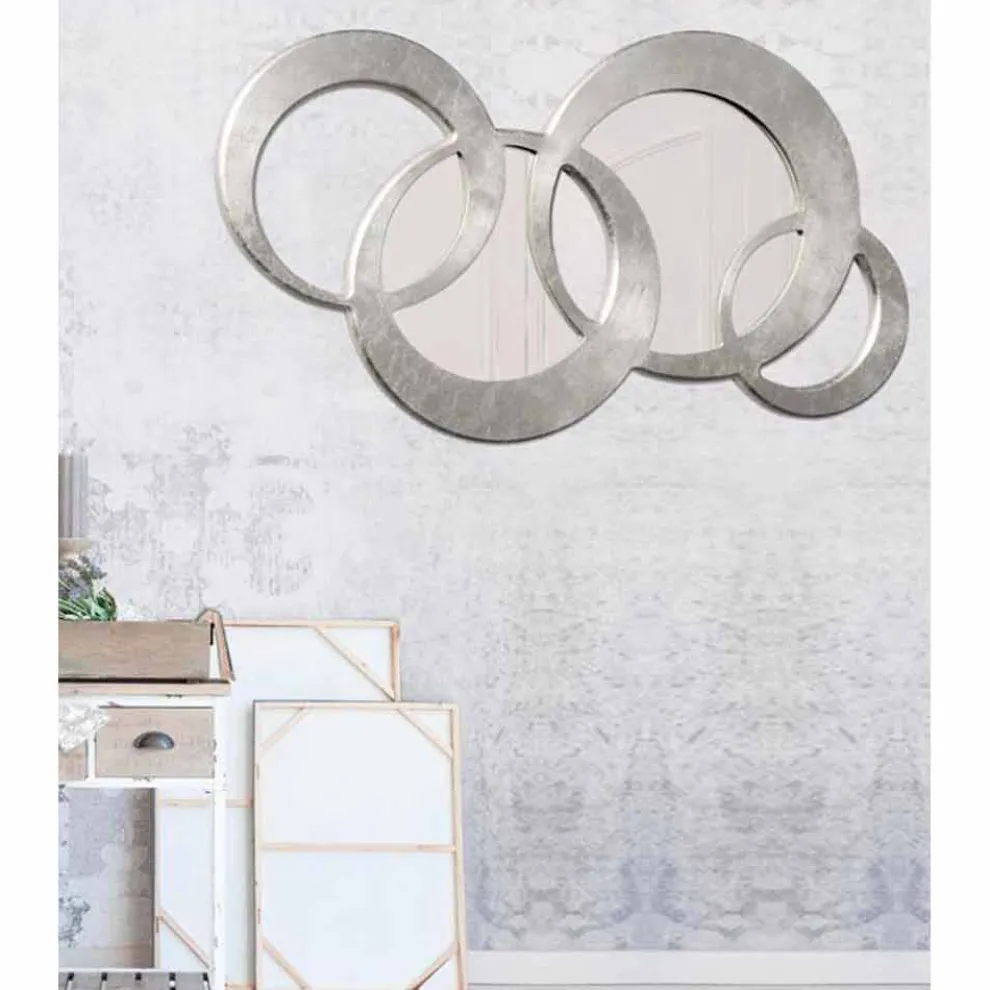 Wandspiegel in modernem Design Ball Silver handdekoriert