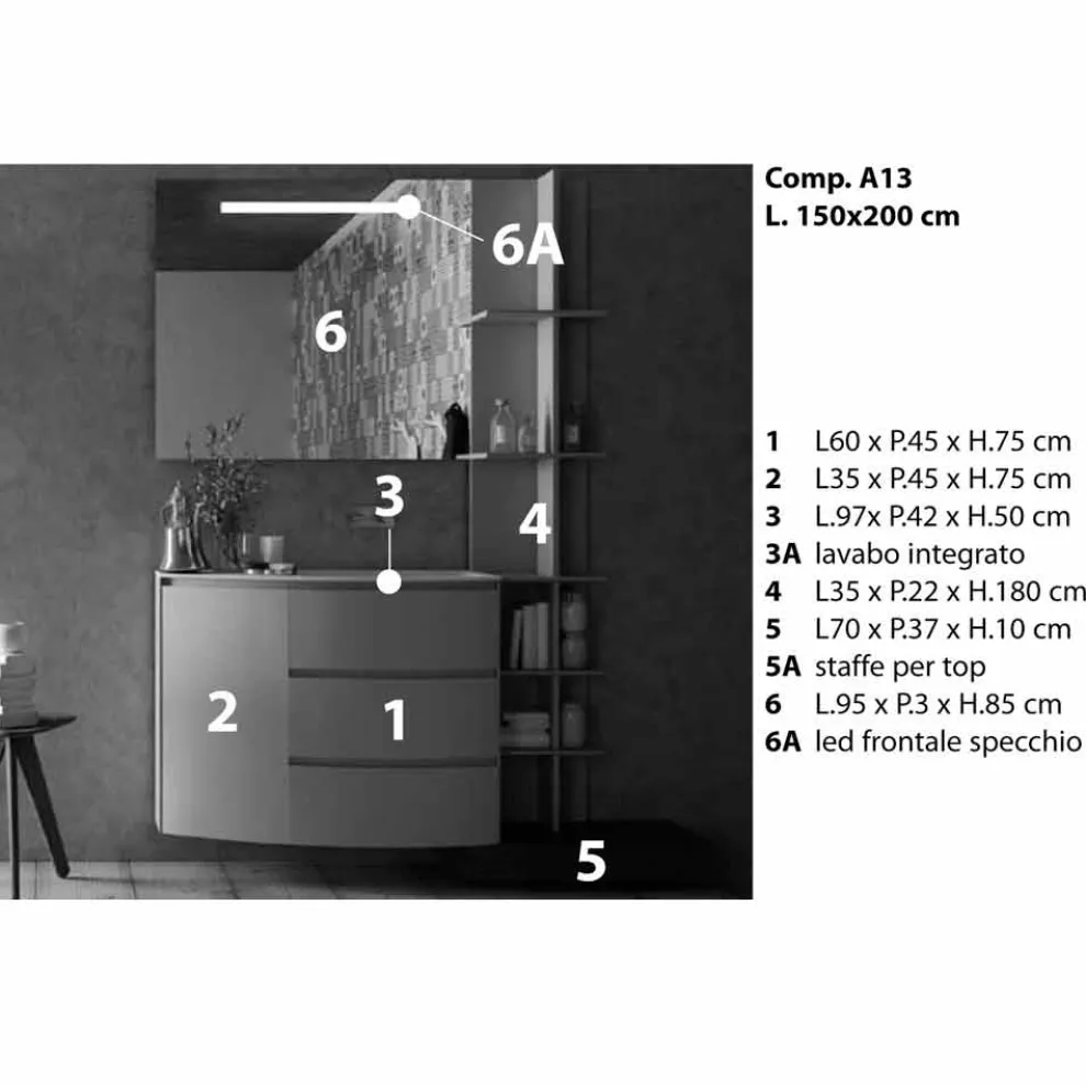 Zusammensetzung der Möbel für das Badezimmer des modernen Designs - Callisi13