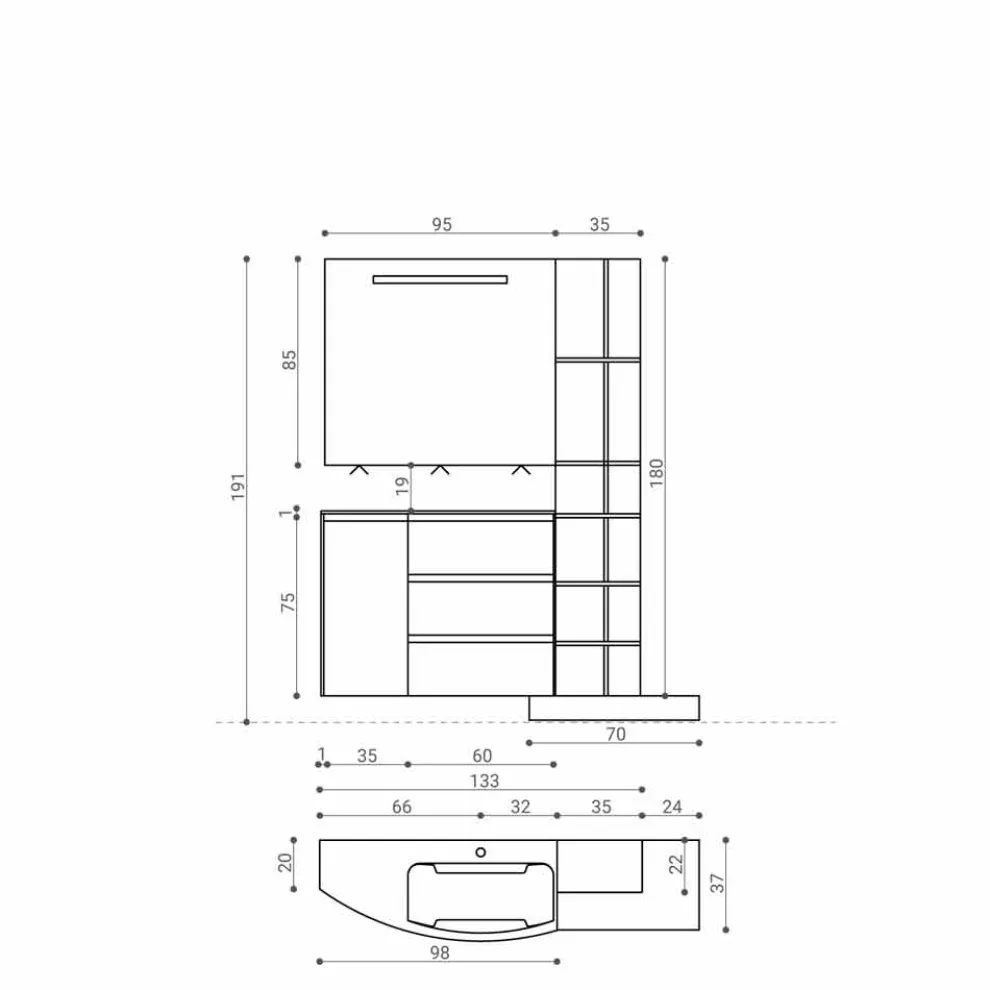 Zusammensetzung der Möbel für das Badezimmer des modernen Designs - Callisi13