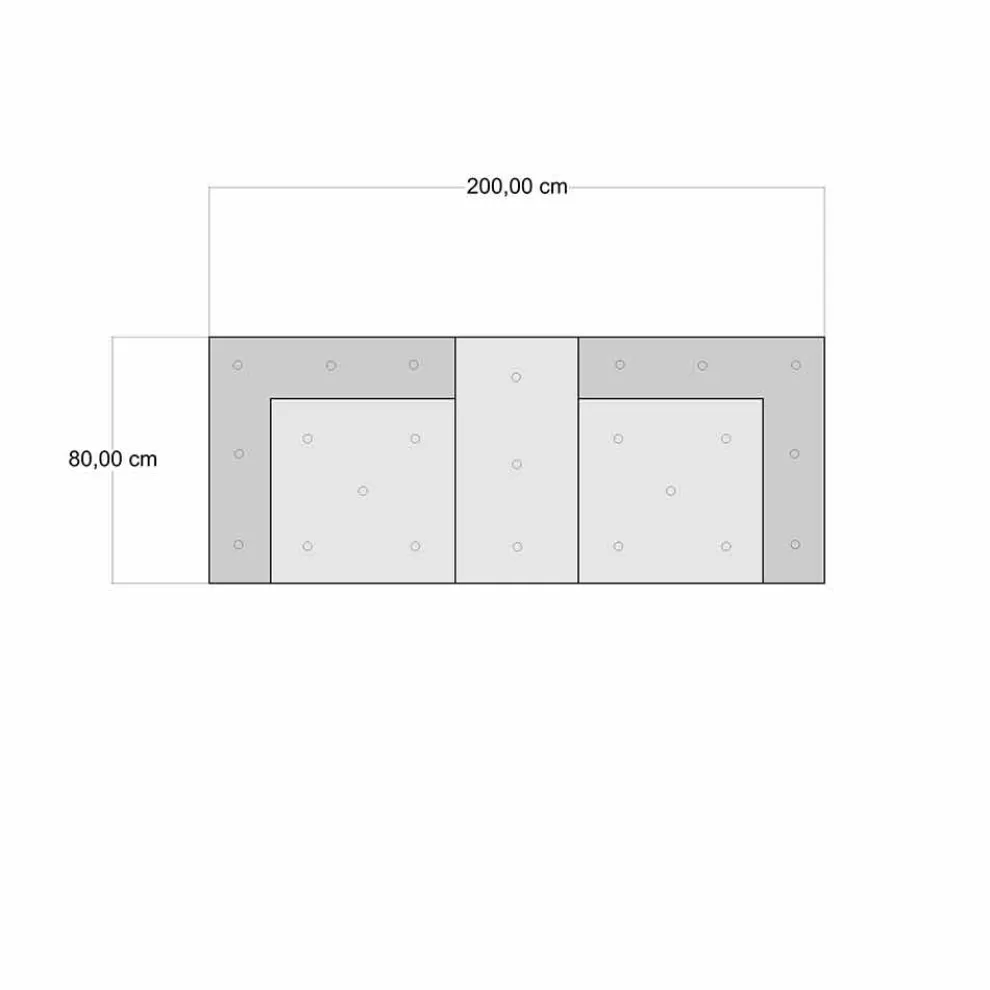 Zweisitzer-Sofa, bezogen mit Ethno-Design. Farbiger Stoff - Faser