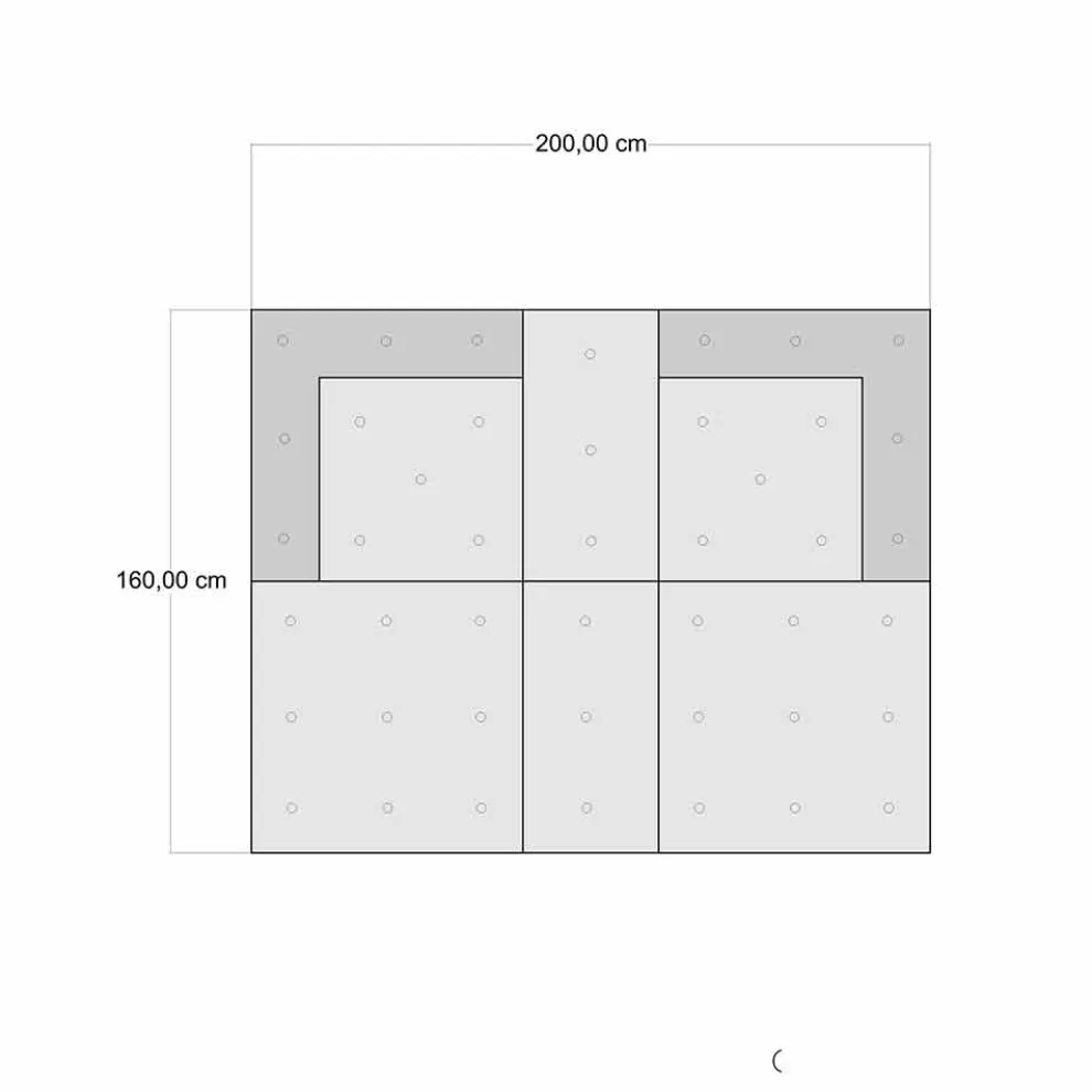 Zweisitzer-Sofa, bezogen mit Ethno-Design. Farbiger Stoff - Faser
