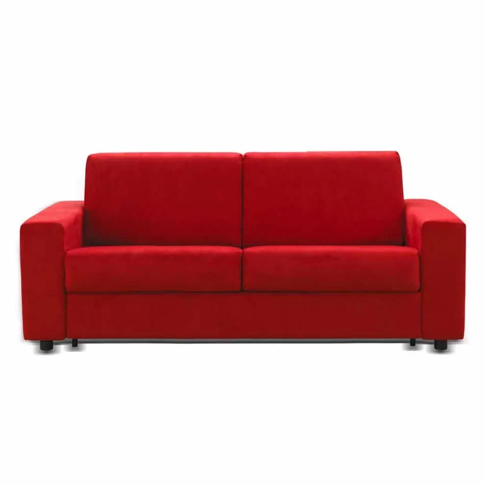 Zweisitzer-Sofa modernes Design aus Kunstleder/Stoff made Italy Mora