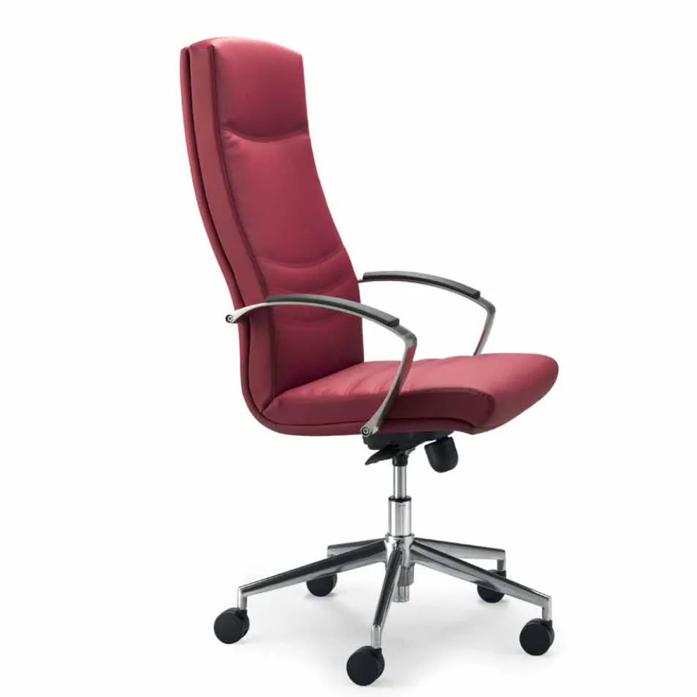 Bürostuhl aus Buchenholz und Leder Debora